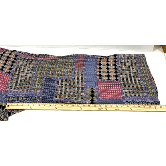 Ellos Pants Womens Medium 14-16 Rayon Quilt Geo Print Wide Leg Slacks Pockets - Picture 9 of 11